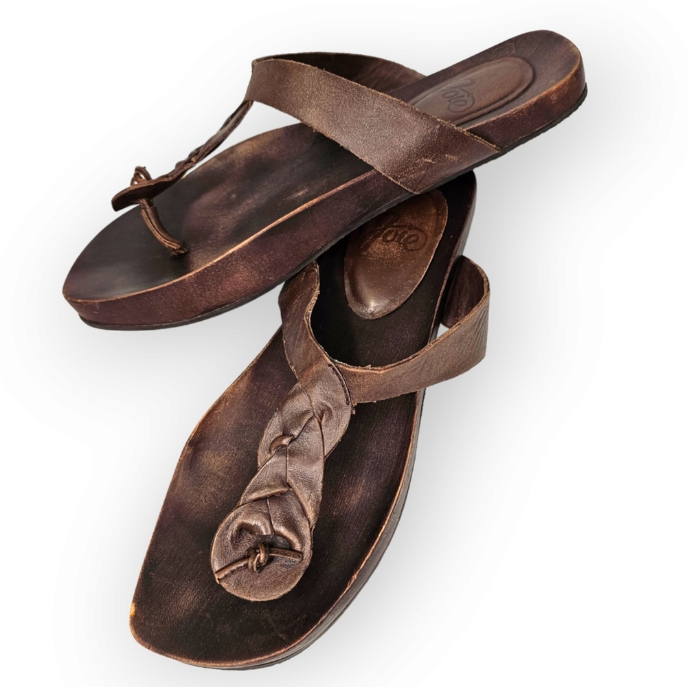 Joie Cry Cry Cry T-Strap Sandal Chocolate Brown Leather Wood Sole